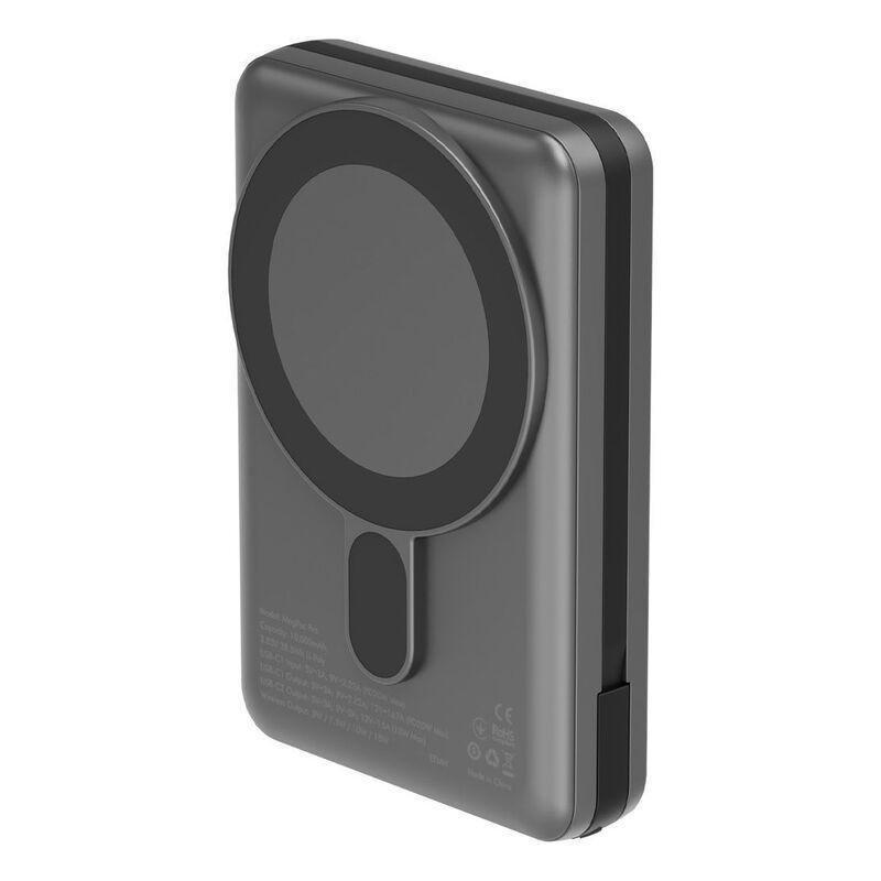 Energea Magpac Pro 10000mAh MagSafe Compatible Power Bank With Built-In Cable And Stand - Gunmetal, , large image number 1