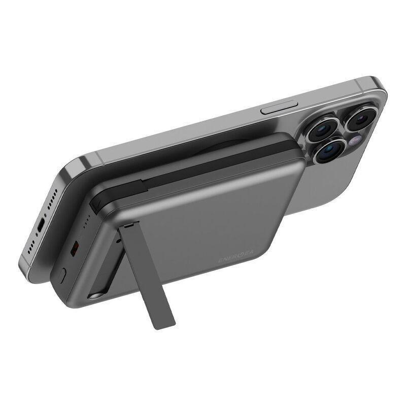 Energea Magpac Pro 10000mAh MagSafe Compatible Power Bank With Built-In Cable And Stand - Gunmetal, , large image number 2