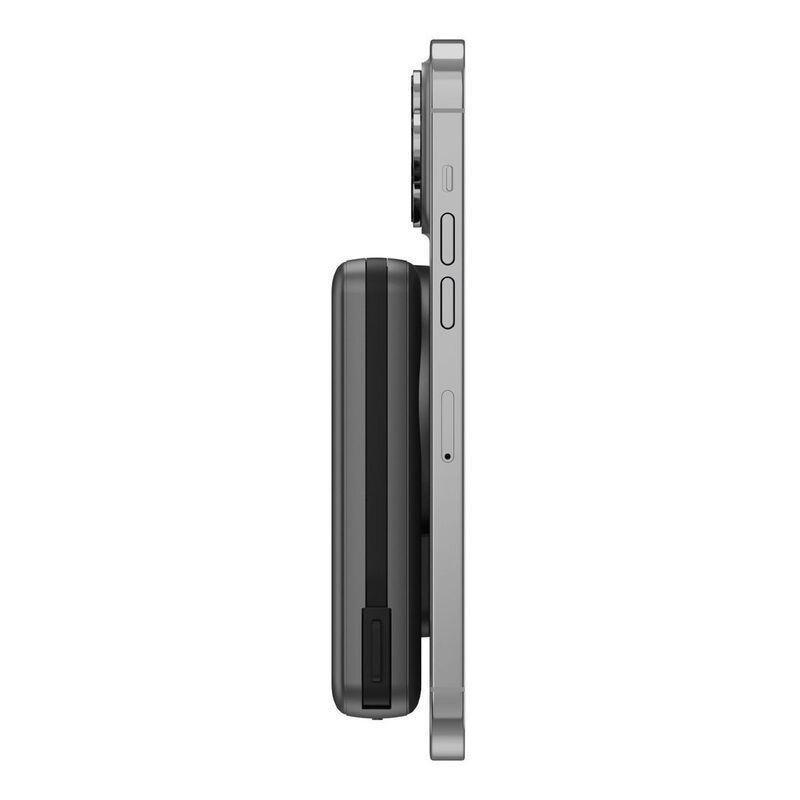 Energea Magpac Pro 10000mAh MagSafe Compatible Power Bank With Built-In Cable And Stand - Gunmetal, , large image number 3