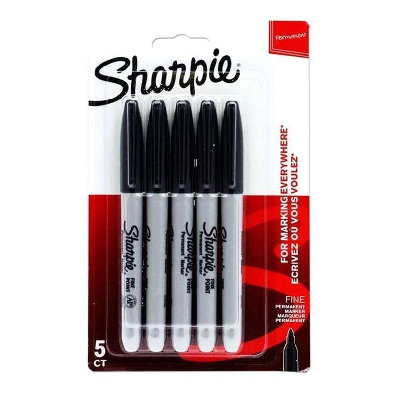 Sharpie Permanent Marker Fine - Black (Pack of 5), , medium
