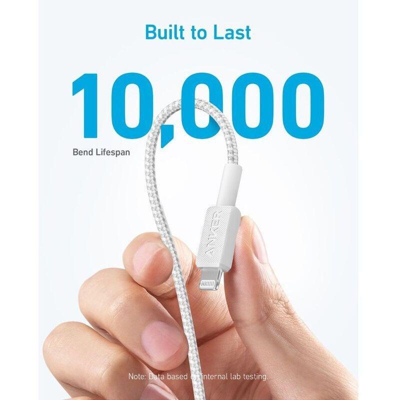 Anker 322 USB-C to Lightning Cable (Braided) 3ft - White, , large image number 0