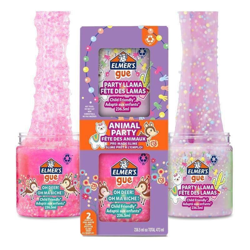 Elmer's Ready Slime Party Animals 236 ml (Pack of 2), , large image number 0