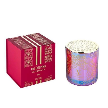 LADENAC MILANO - Ladenac Vila Hermano Oud Collections Scented Candle 500g - Oud - Iridescent Red