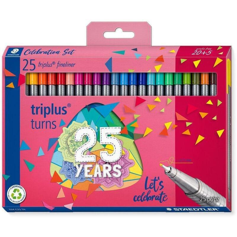 Staedtler Triplus Fineliner Markers Anniversary (Pack of 25) (Assorted Colors), , medium