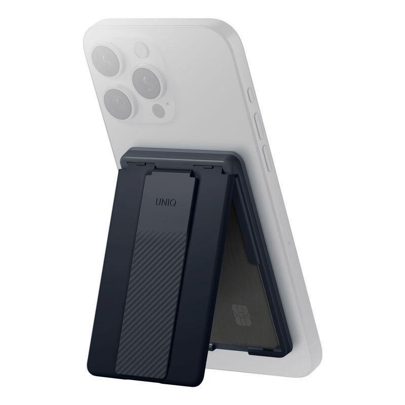 UNIQ Heldro ID Magnetic Card Holder With Grip-Band And Stand - Navy, , large image number 0