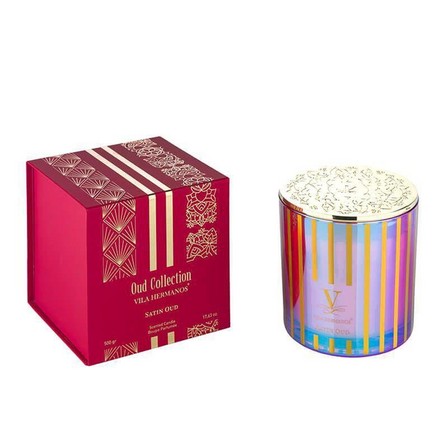 LADENAC MILANO - Ladenac Vila Hermano Oud Collections Scented Candle 500g - Satin Oud - Iridescent Red
