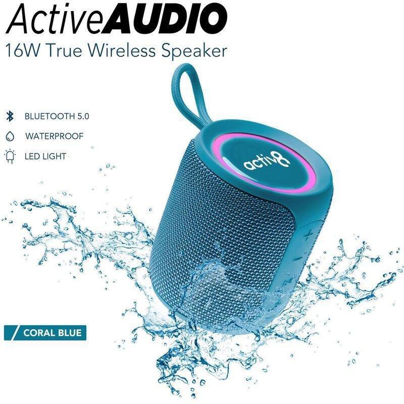 Activ8 ActiveAUDIO Outdoor Bluetooth Speaker 16W - Coral Blue, , large image number 5
