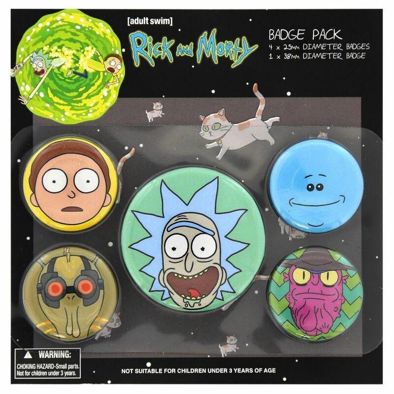 Pyramid International Rick & Morty Heads Badge 10 x 12.5cm, , medium