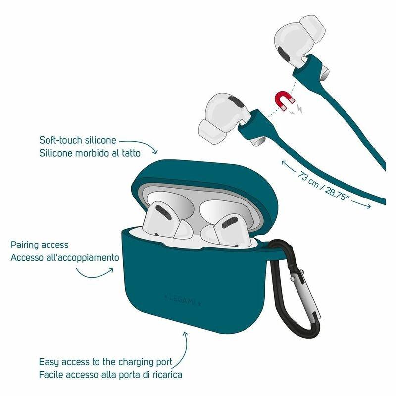 Legami Air 'N Go - Case And Cord Set for Airpods Pro - Petrol Blue, , large image number 1