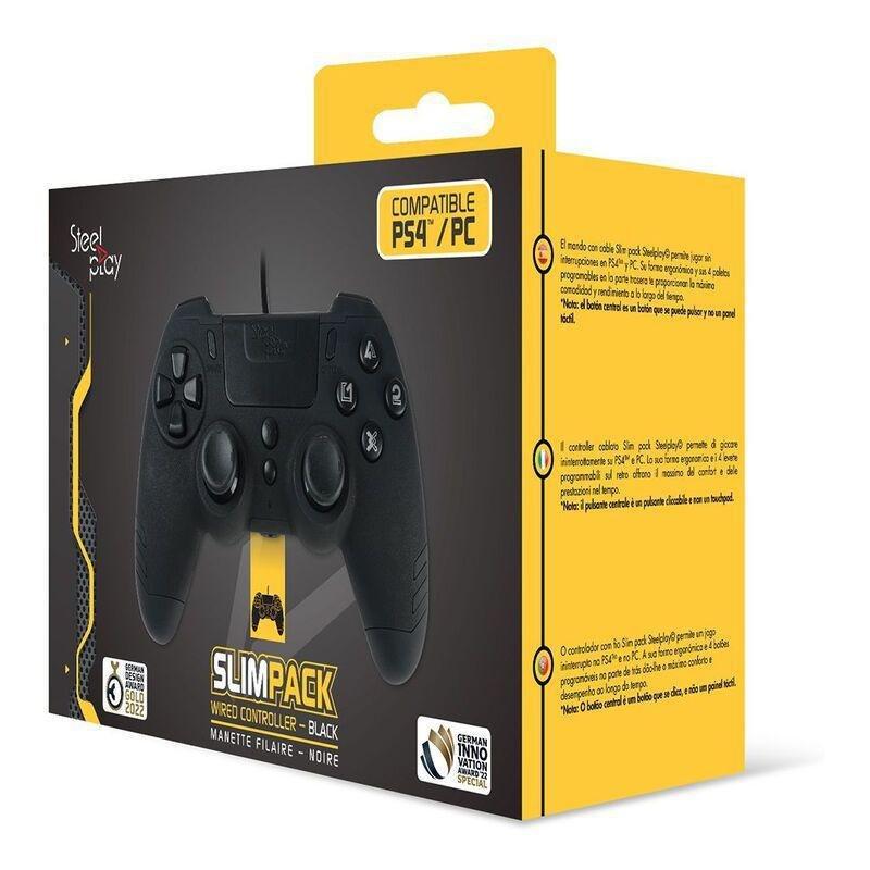 Steelplay PS4/PC Slimpack Wired Controller - Black, , large image number 2