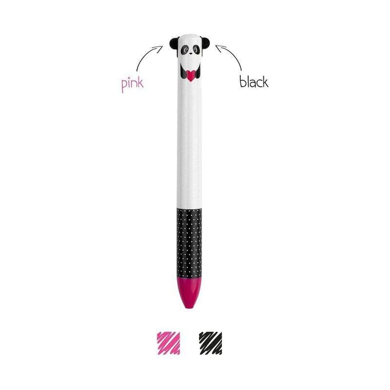 Legami Click & Clack Two Color Pen - Panda, , medium