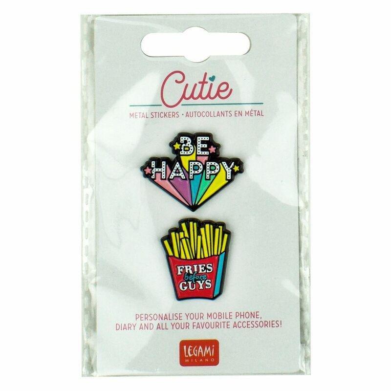 Legami Cutie - Metal Stickers - Be Happy Design 2 (Set of 2), , large image number 0