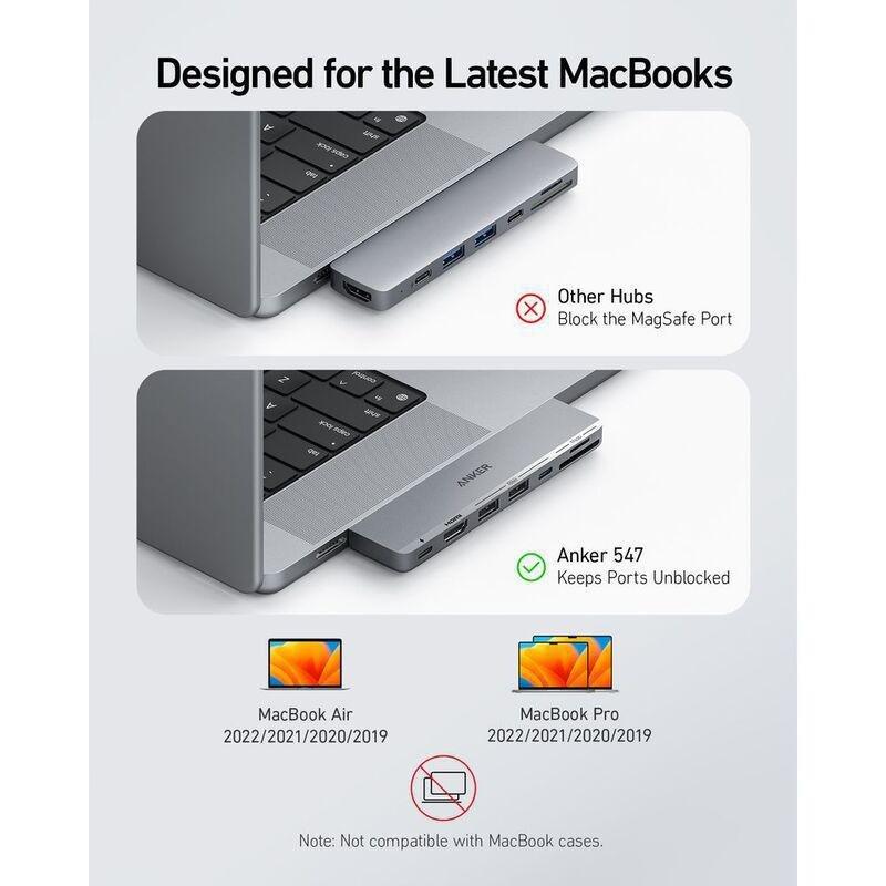 Anker 547 USB-C HUB 7-In-2 For Macbook B2B - GREY, , large image number 2