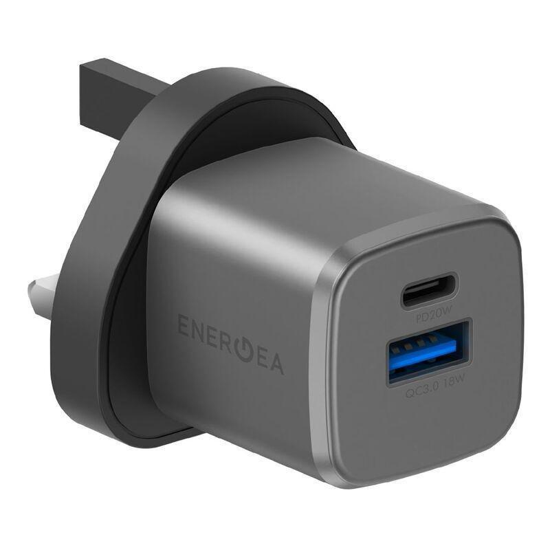 Energea AmpCharge GaN 20 1C1A PD/QC 3.0 Wall Charger 20W (UK) - Gunmetal, , medium