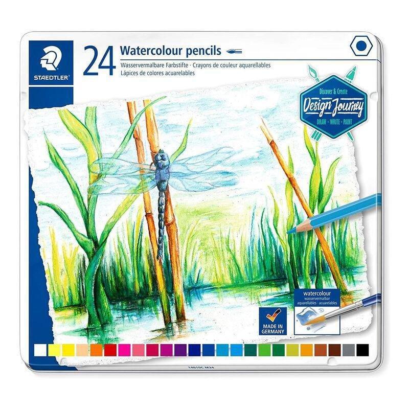 STAEDTLER - Staedtler Coloured Pencil Aquarell Metal Set (Pack of 24) (Assorted Colors)