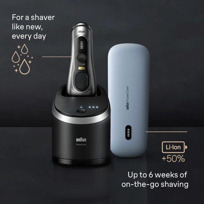 Braun Series 9 Pro+ 9577cc Wet & Dry shaver with 6-in-1 SmartCare Center and PowerCase - Silver, , large image number 3