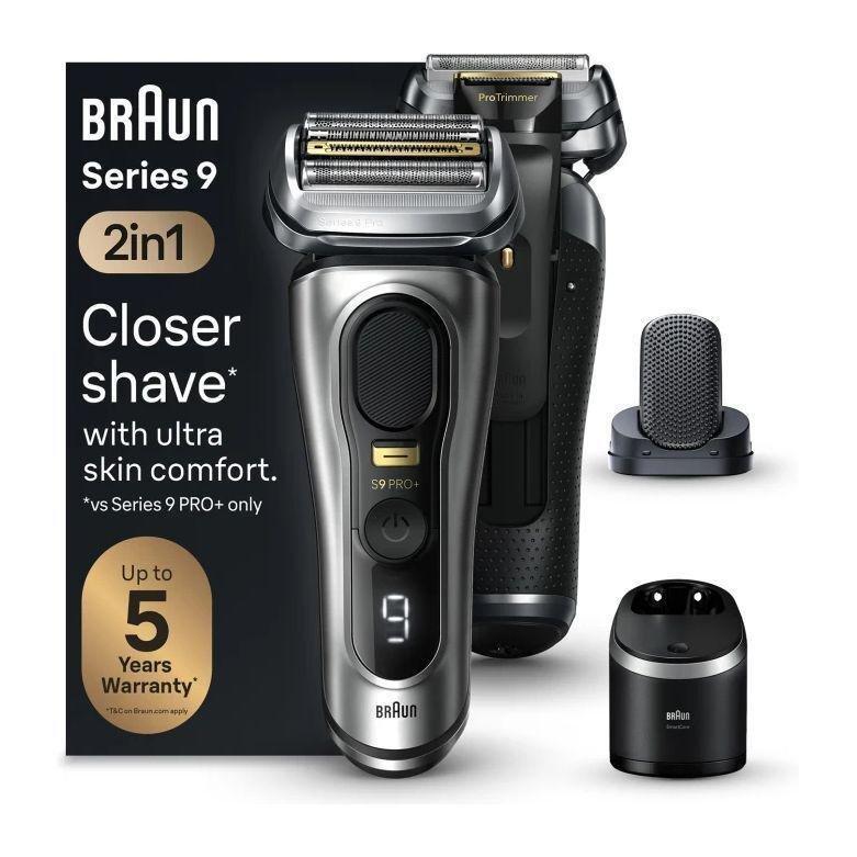 Braun Series 9 Pro+ 9597cc Wet & Dry shaver with 6-in-1 SmartCare Center and PowerCase - Silver, , medium