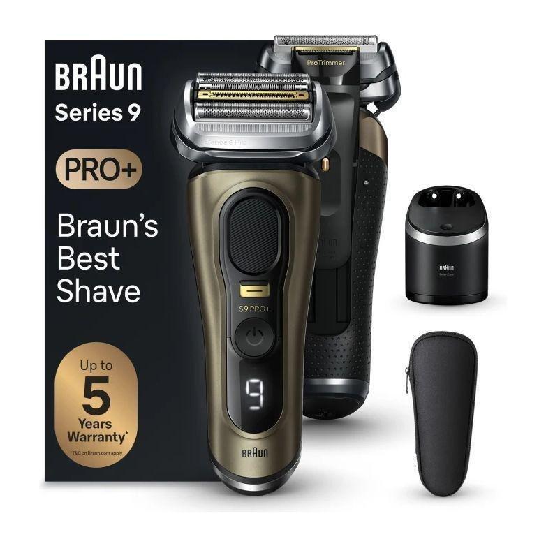 Braun Series 9 Pro+ 9569cc Wet & Dry shaver with 6-in-1 SmartCare Center and Travel Case - Brass, , medium