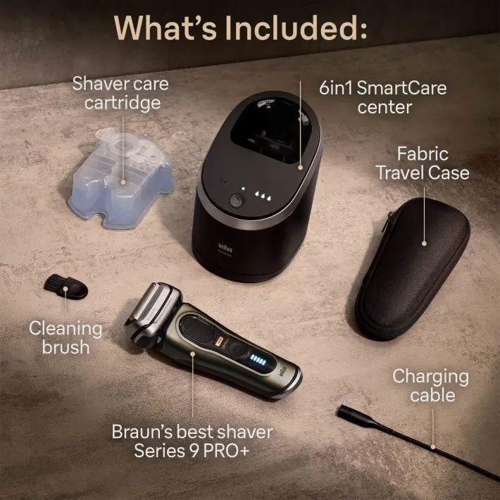 Braun Series 9 Pro+ 9569cc Wet & Dry shaver with 6-in-1 SmartCare Center and Travel Case - Brass, , large image number 4