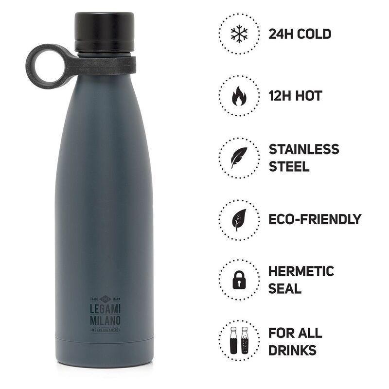 Legami Hot & Cold Vacuum Bottle 500ml - Black, , large image number 3
