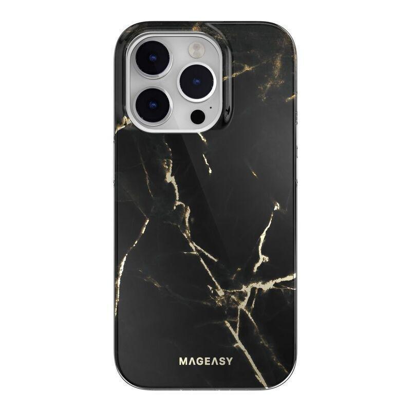 Mageasy MARBLE M Double Layer Decoration MagSafe Case for iPhone 14 Pro - Black, , large image number 0