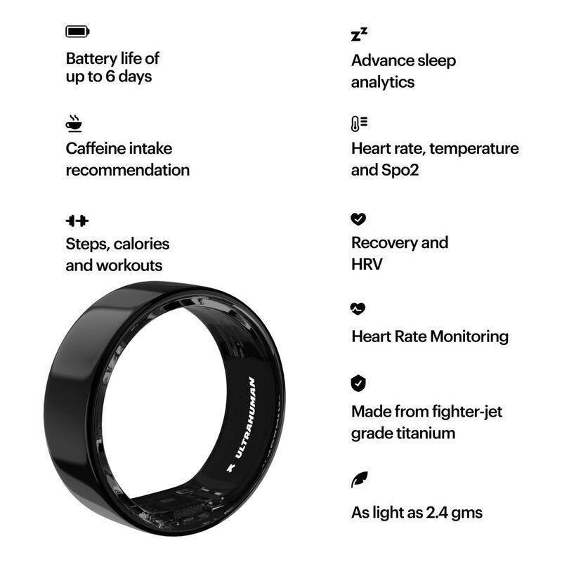 Ultrahuman Ring AIR Smart Ring - Size 13 - Aster Black, , large image number 4