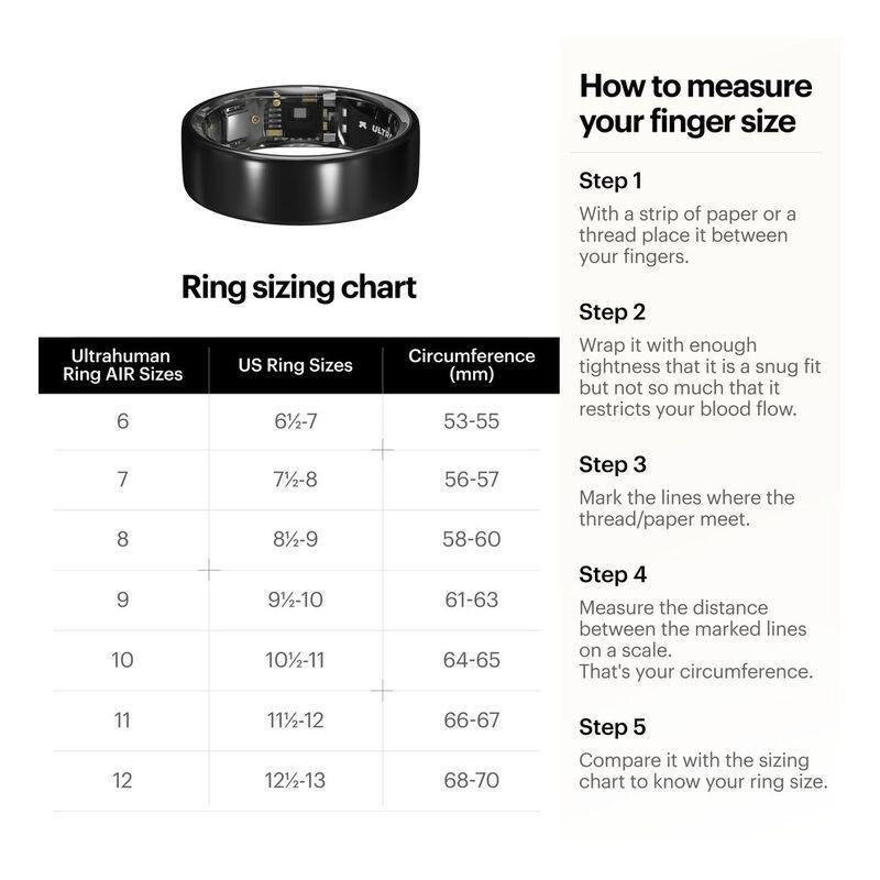 Ultrahuman Ring AIR Smart Ring - Size 13 - Aster Black, , large image number 8