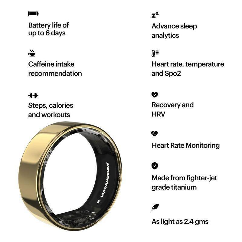 Ultrahuman Ring AIR Smart Ring - Size 7 - Bionic Gold, , large image number 5
