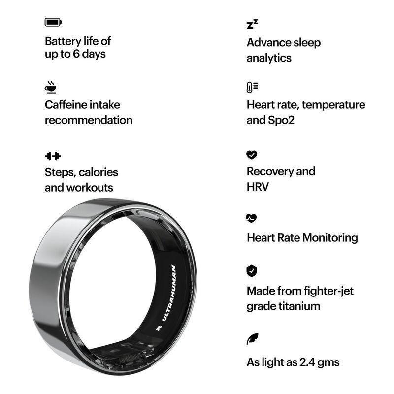 Ultrahuman Ring AIR Smart Ring - Size 11 - Space Silver, , large image number 4