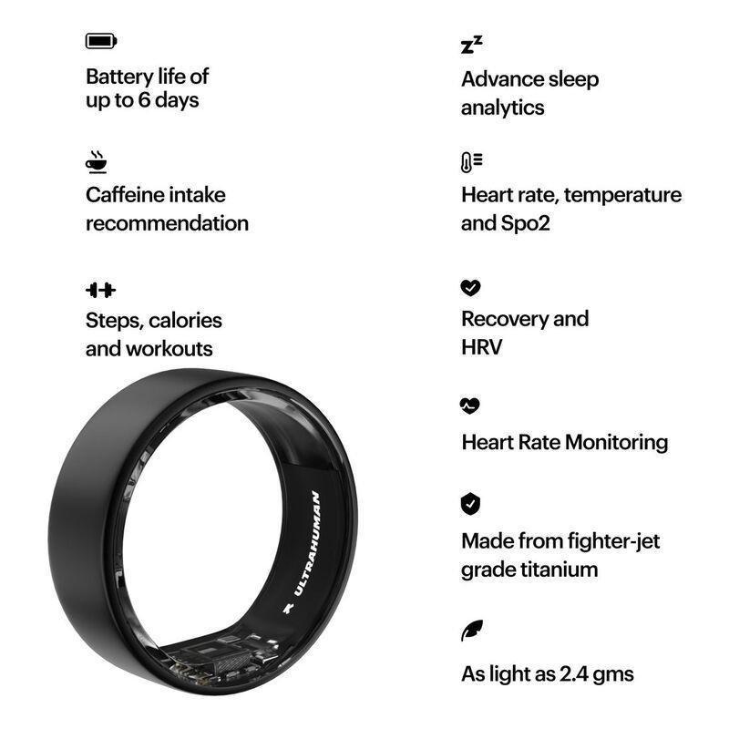 Ultrahuman Ring AIR Smart Ring - Size 10 - Matte Grey, , large image number 4