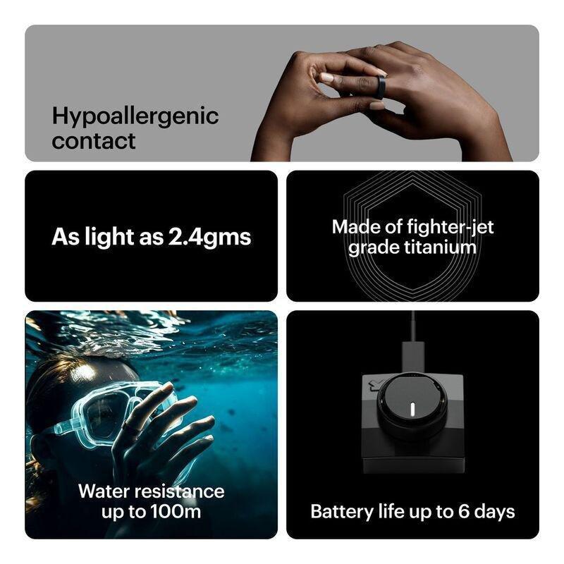 Ultrahuman Ring AIR Smart Ring - Size 10 - Matte Grey, , large image number 6
