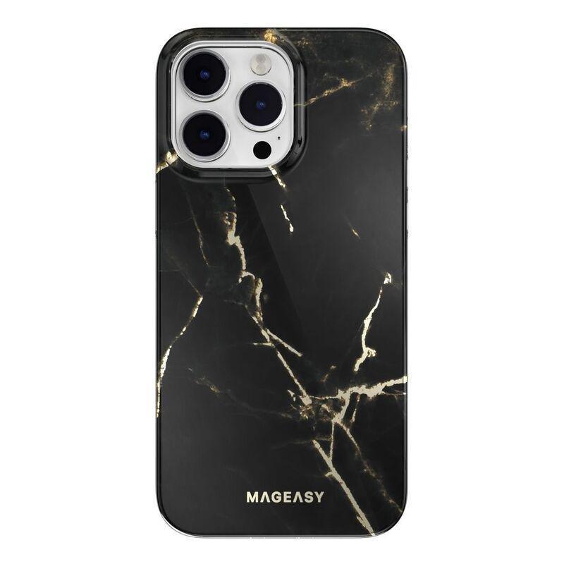 Mageasy MARBLE M Double Layer Decoration MagSafe Case for iPhone 14 Pro Max - Black, , large image number 0