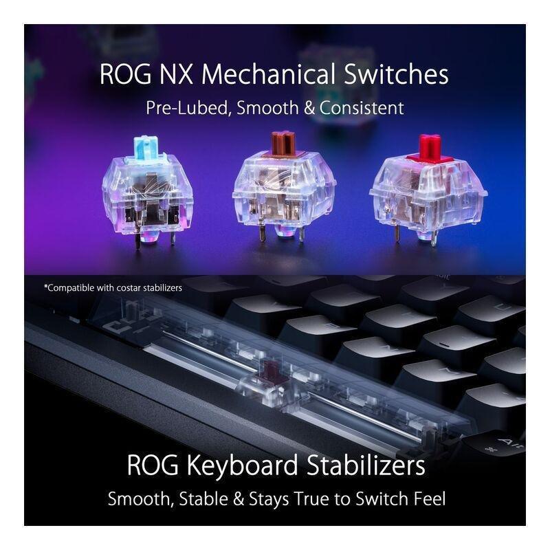 ASUS ROG Azoth 75% Wireless Gaming Custom Keyboard - NX mechanical switches - PBT Keycaps - Black (US Layout), , large image number 4