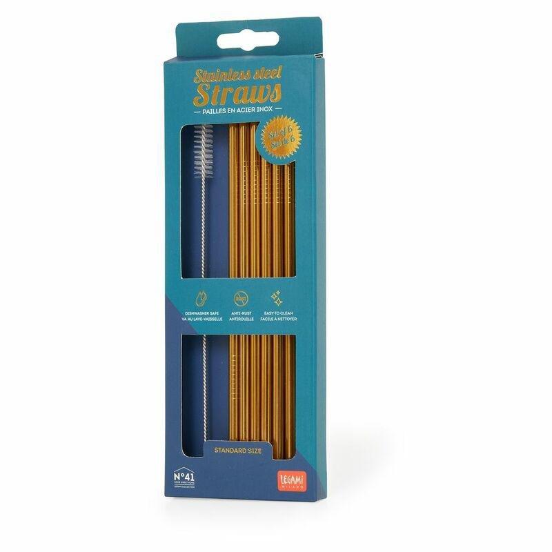 Legami Stainless Steel Straws - Standard Size, , large image number 1