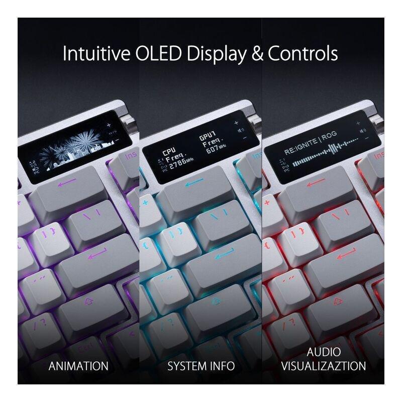 ASUS ROG Azoth TKL Gaming Custom Keyboard - NX mechanical switches - White (Arabic Layout), , large image number 1