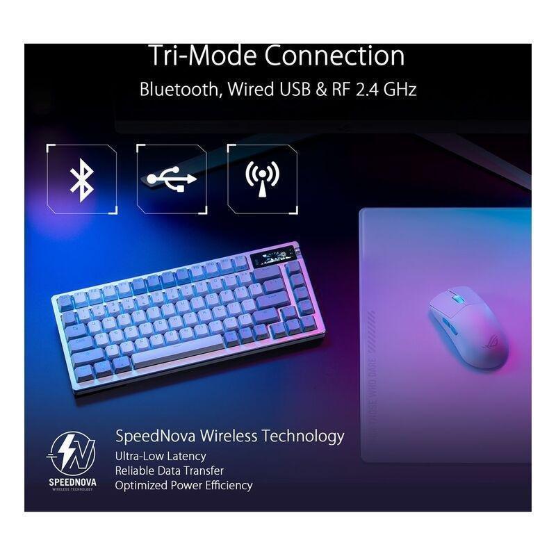 ASUS ROG Azoth TKL Gaming Custom Keyboard - NX mechanical switches - White (Arabic Layout), , large image number 2