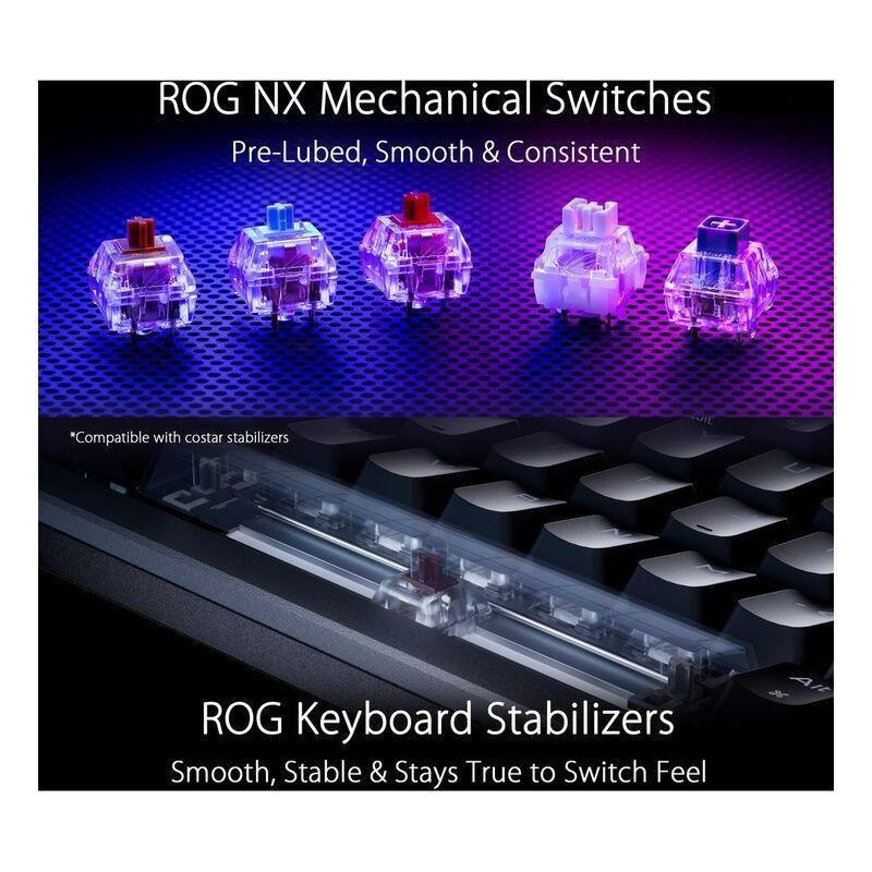 ASUS ROG Azoth TKL Gaming Custom Keyboard - NX mechanical switches - White (Arabic Layout), , large image number 4