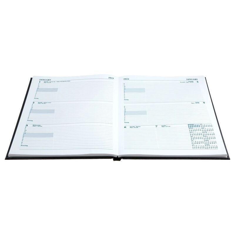 Collins Mid-Year 2023-2024 A4 Week-To-View Appointments Paper Black, , large image number 1
