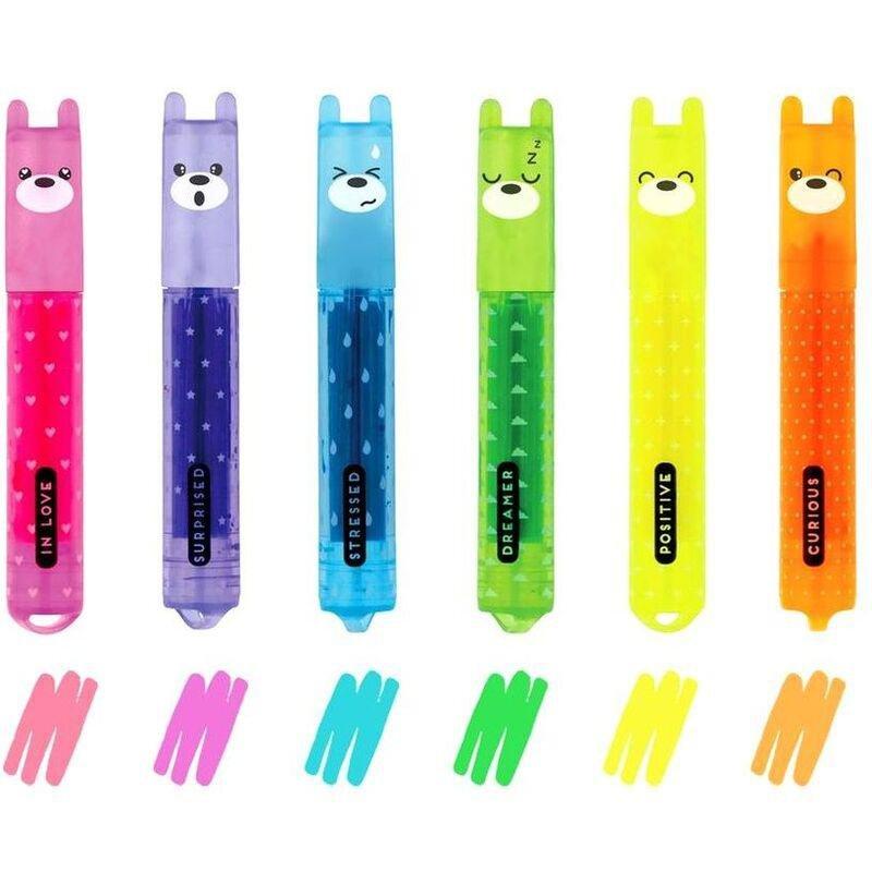 Legami Teddy's Mood - Mini Highlighters (Set of 6), , medium