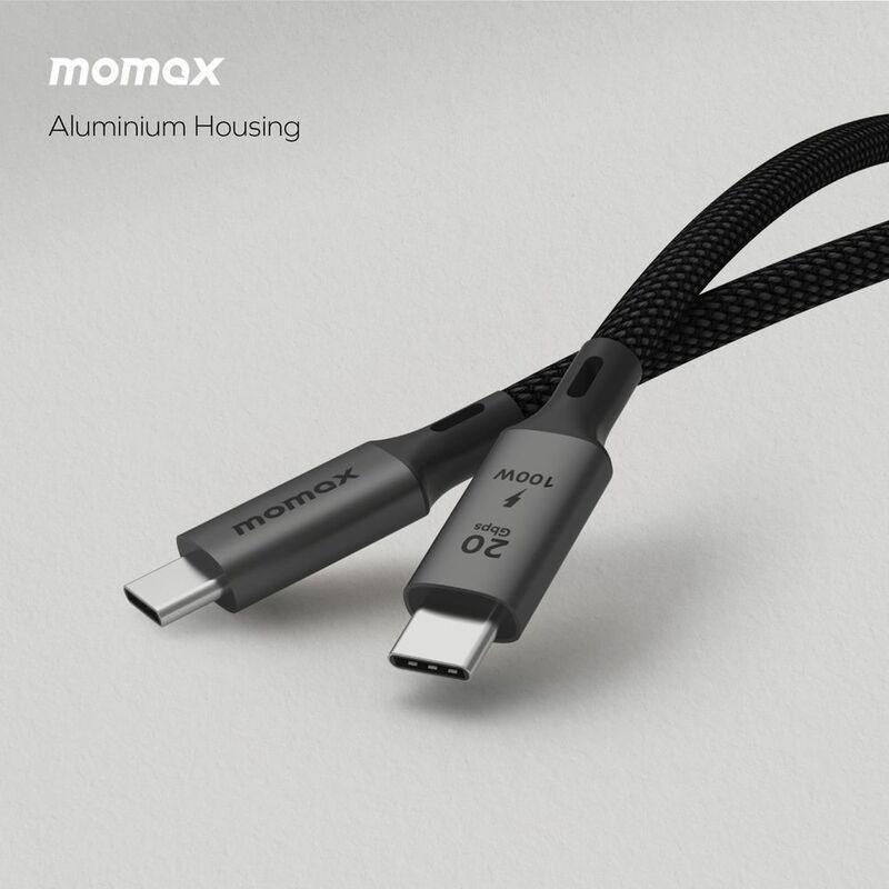 Momax Elite 100W USB-C To USB-C 3.2 Gen 2X2 20Gbps Cable 2m - Black, , large image number 2