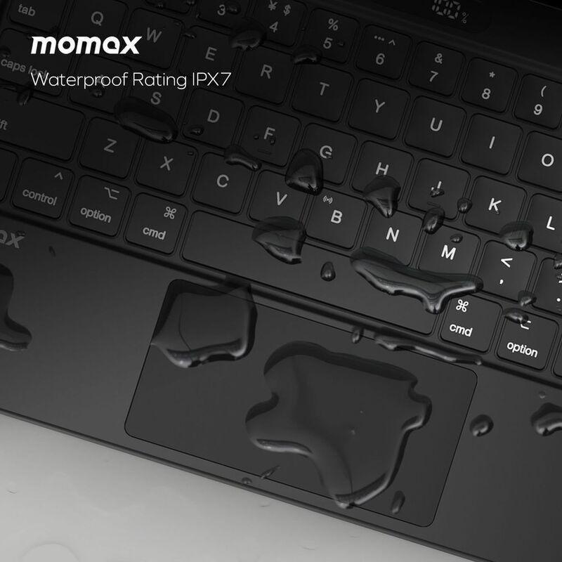 Momax Mag Link Waterproof Wireless Magnetic Keyboard For iPad Pro 11 & iPad Air - Black, , large image number 9