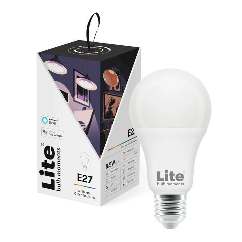 Lite Bulb Moments E27 800 Lumen White And Color Ambience Smart Lightbulb, , large image number 0