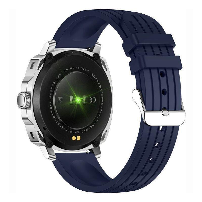 Swiss Military DOM4 Smartwatch - Silver With Blue Silicon Strap, , large image number 3