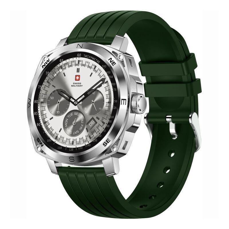 Swiss Military DOM4 Smartwatch - Silver With Green Silicon Strap, , large image number 0