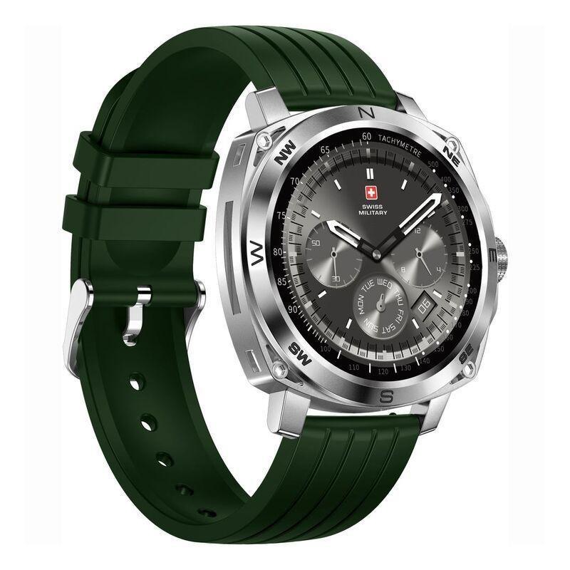Swiss Military DOM4 Smartwatch - Silver With Green Silicon Strap, , large image number 2