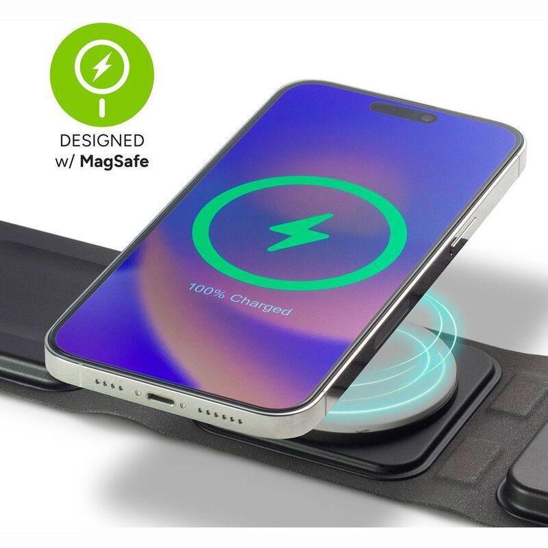 Mophie 3-in-1 Travel Charging Pad with MagSafe - Black, , large image number 3