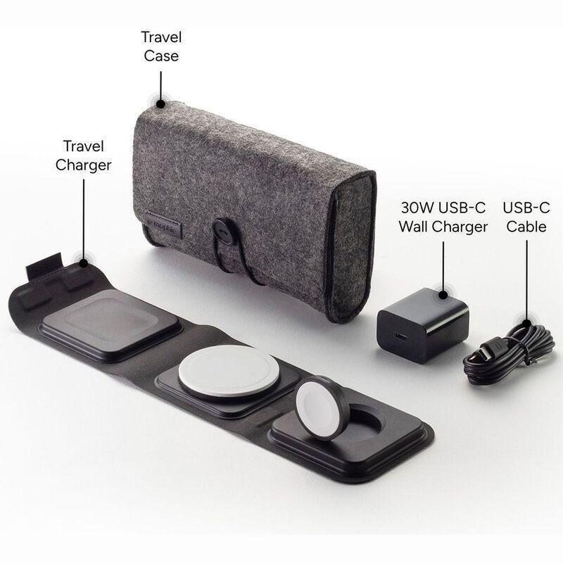 Mophie 3-in-1 Travel Charging Pad with MagSafe - Black, , large image number 5