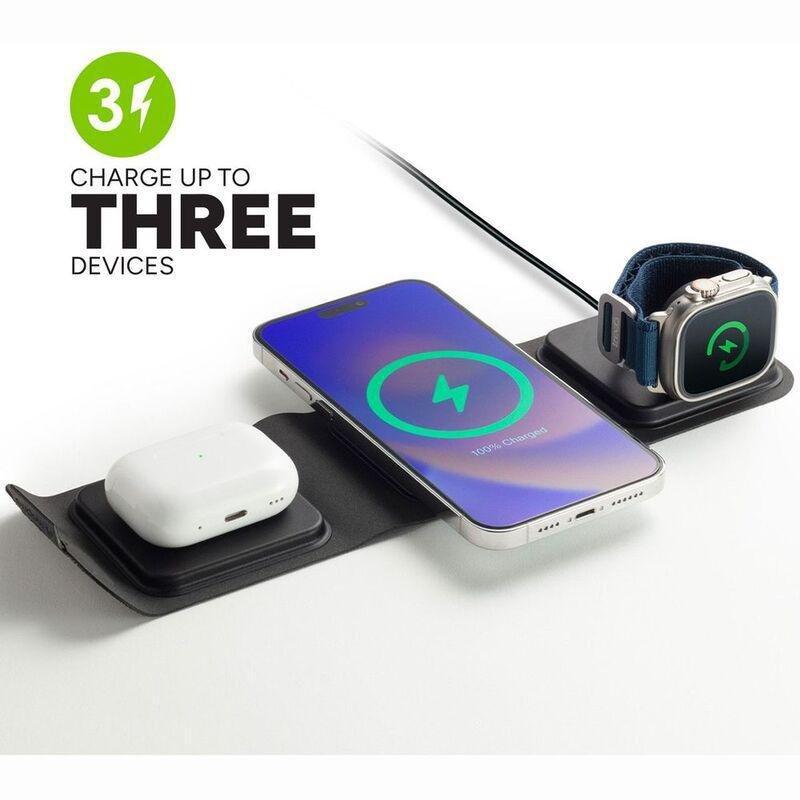 Mophie 3-in-1 Travel Charging Pad with MagSafe - Black, , large image number 6