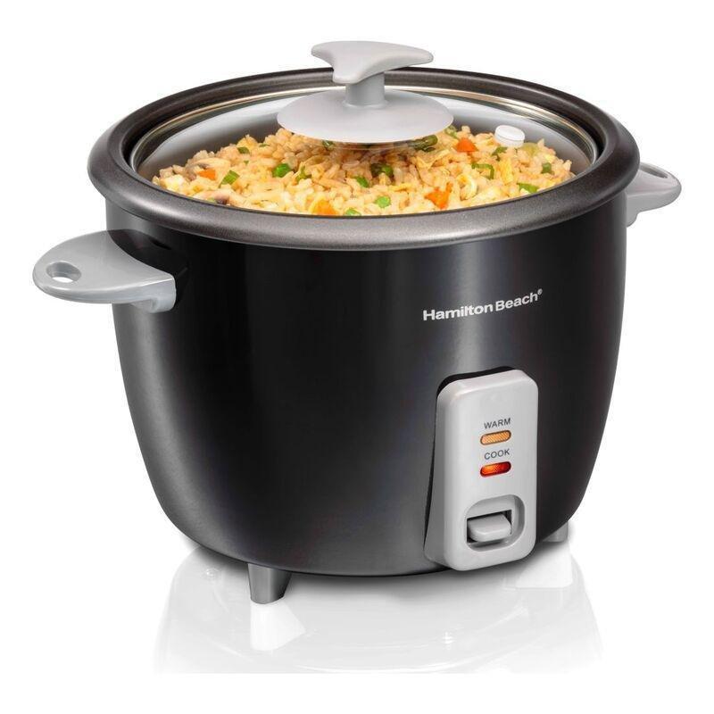 Hamilton Beach Rice Cooker & Steamer 1.5L 500W - Stainless Steel - Black, , large image number 1