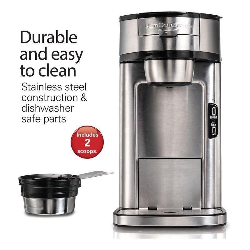 Hamilton Beach The Scoop Single Serve Coffee Maker - Stainless Steel - Black, , large image number 2